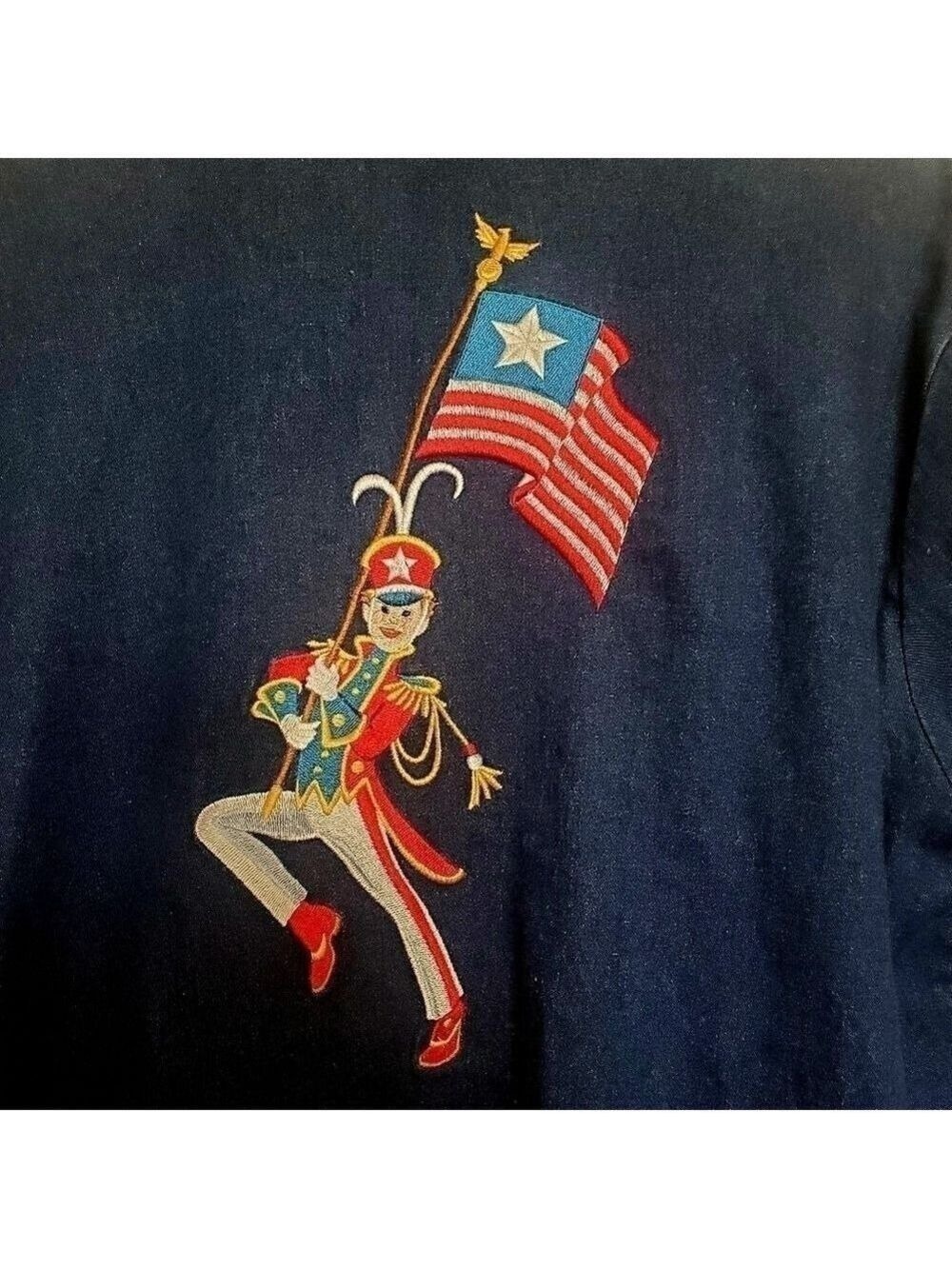 Bob Mackie Jacket Women (M) Marching Band Blue Denim Whimsical Patriotic July 4 - Picture 11 of 16